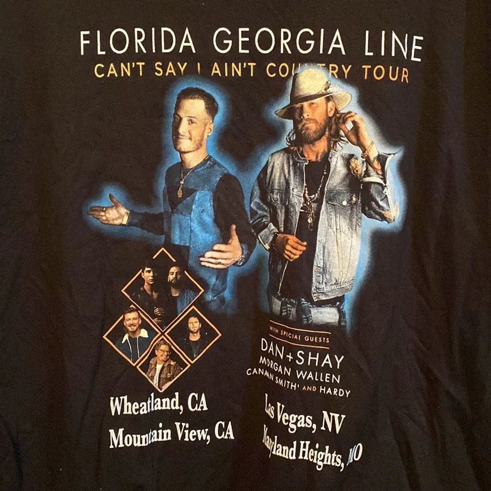 EUC concert shirt 2019 Florida Georgia Line XL - Picture 2 of 5